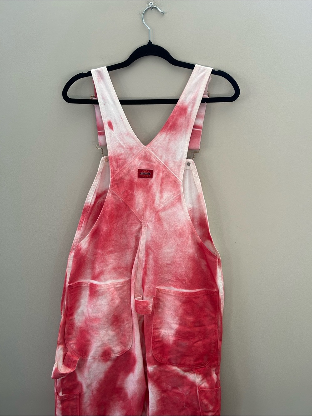 Dickies X Urban Behaviour Hand Dyed Custom Tie Dye Bib Utility Pink Overalls - Picture 6 of 9